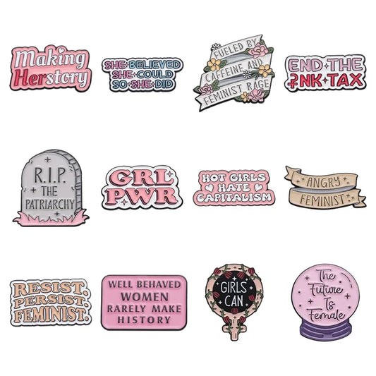 Girl Power Herstory Enamel Pin Badge Jewelry Wholesale