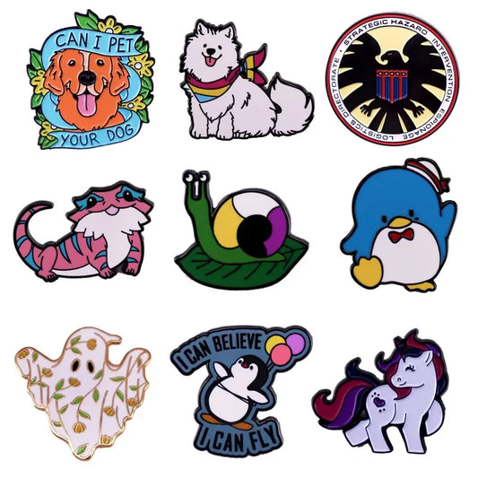 Cute Cartoon Animal Enamel Pins: Kitten Dog Lapel Badge Brooch Accessories