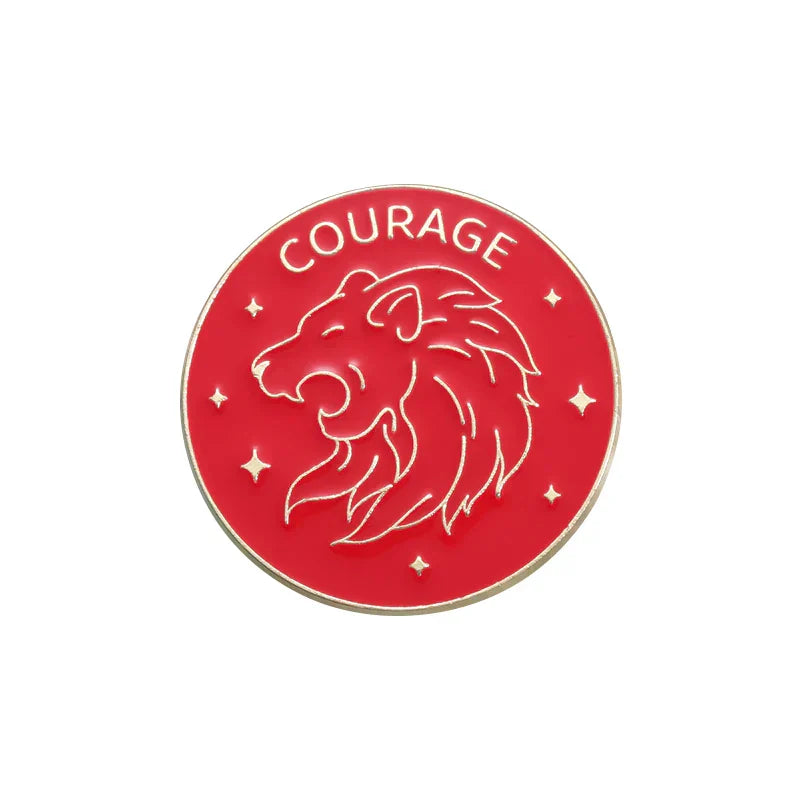 Courage Loyalty Wisdom Ambition Custom Enamel Pins Brooches Lapel Badges Magic School Jewelry Gift