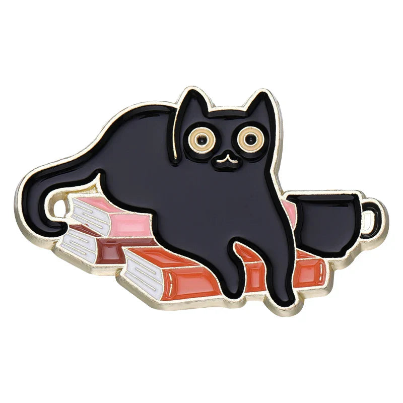 Black Cat Music Enamel Pin Piano Brooch Badge Gift Wholesale Accessories