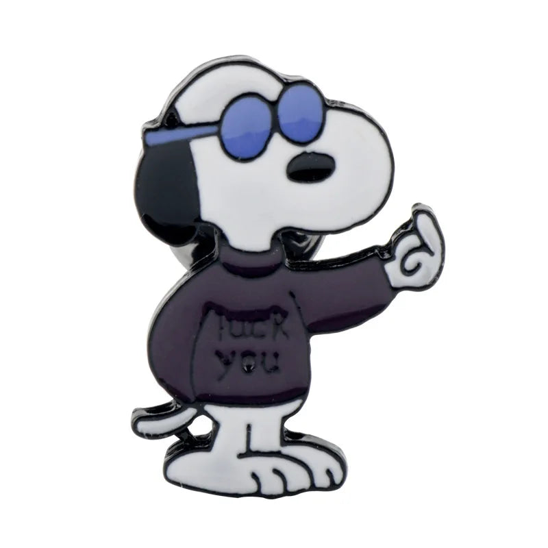 Snoopy Dog Cartoon Lapel Pin Badge for Backpacks and Clothes