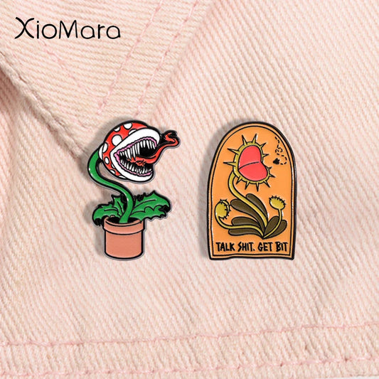 Game Peripherals Enamel Pins Green Flower Brooch Lapel Badge Jewelry Gifts