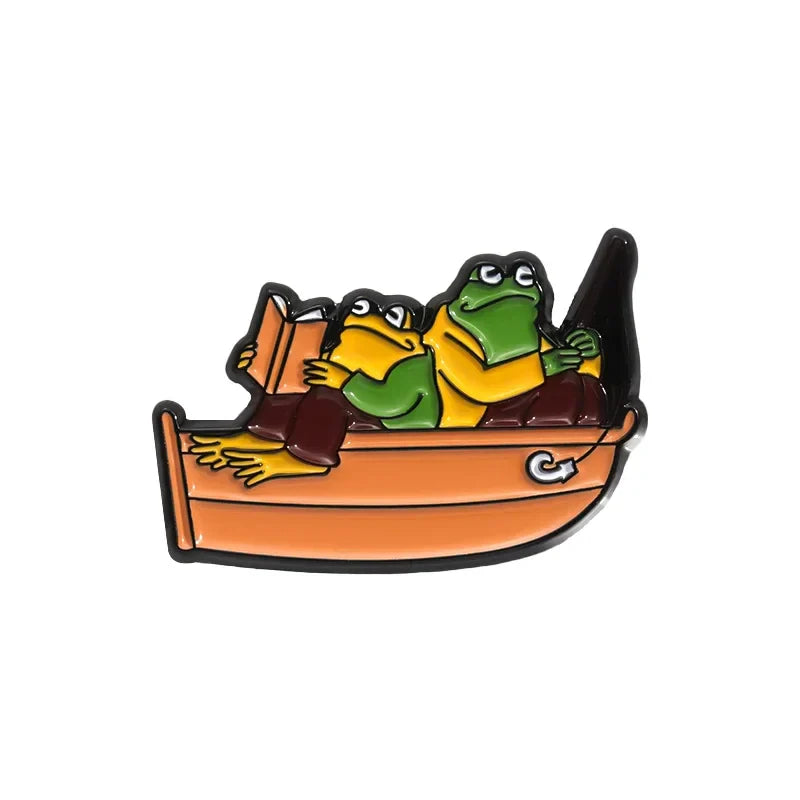 Frogs Toads Enamel Pins THE LOVERS Brooch Lapel Badge Cartoon Animal Jewelry Gift