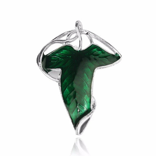 Elven Leaf Brooch Pin Green Lorien Arwen Evenstar Enamel Jewelry Christmas Gifts