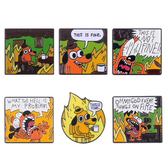 Fire Dog Enamel Pins Animal Badges Lapel Accessories Gifts for Kids Brooches Jewelry Custom Backpack