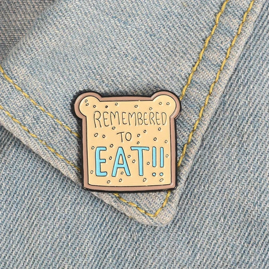 Cute Toast Bread Enamel Pin Brooch Badge Gift for Kids Friends