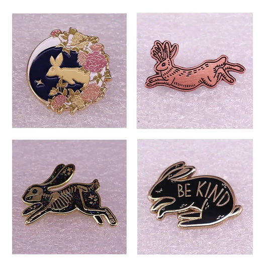 Cute Rabbit Enamel Pin Badge Brooch for Jacket or Backpack