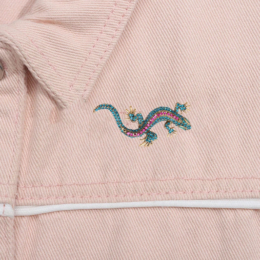 Creative Lizard Diamond Brooch Unisex Animal Alloy Badge Accessories