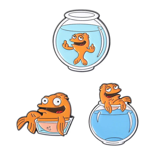 Cute Cartoon Goldfish Enamel Pin Lapel Badge Jewelry Gift