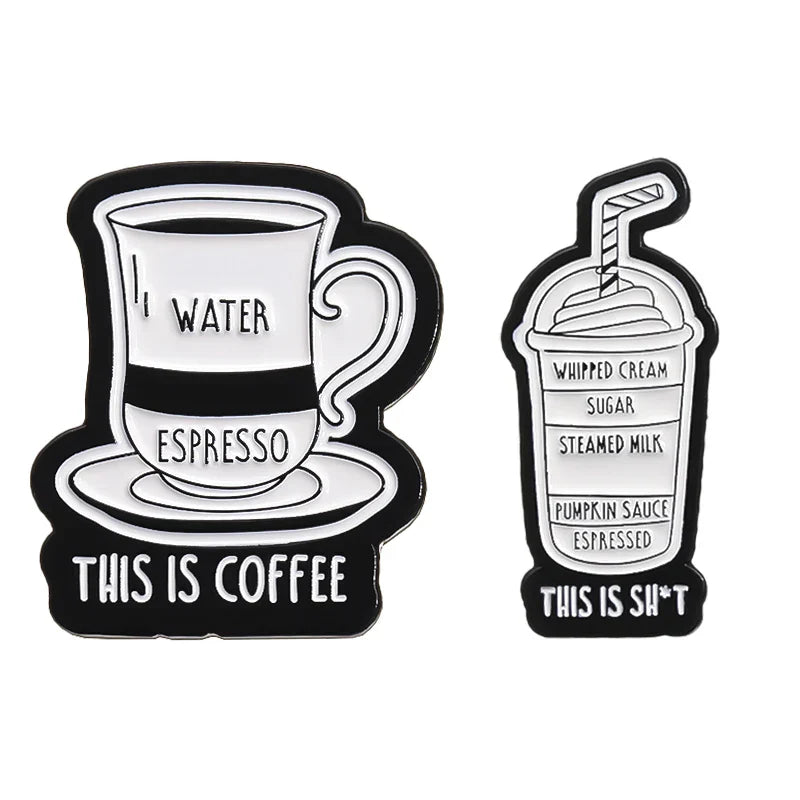 Enamel Pin Set Cartoon Animal Typewriter Quote Brooches Lapel Badge Jewelry Gifts