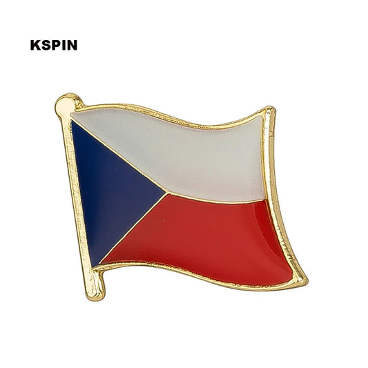 Czech Metal Flag Lapel Pin Badge Set Brooch KS-0087