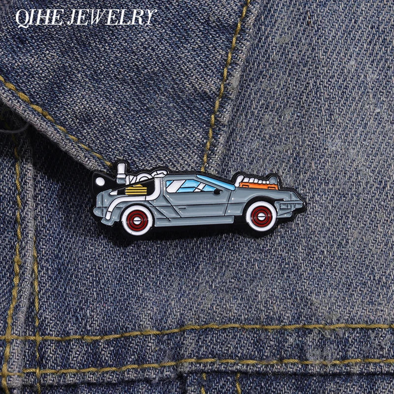 Retro Sci-Fi Car Enamel Pin Lapel Badge Gift
