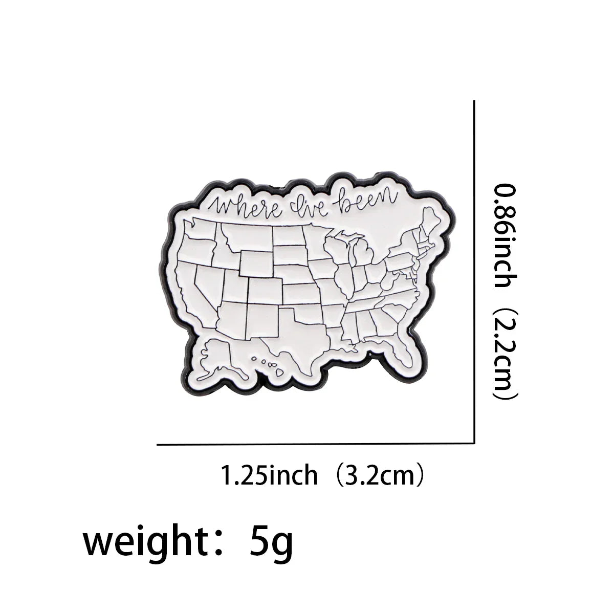 America Map Enamel Pin Lapel Brooch Badge Jewelry Gift