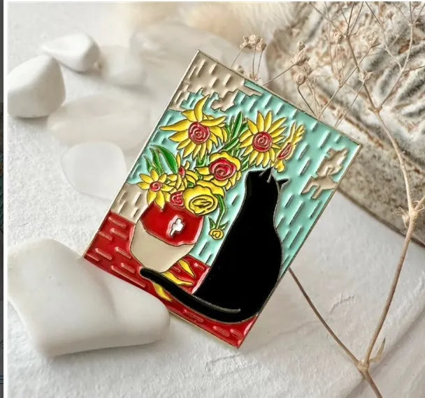 Starry Night Enamel Pin Brooch - Art Lover Gift Lapel Backpack Accessory