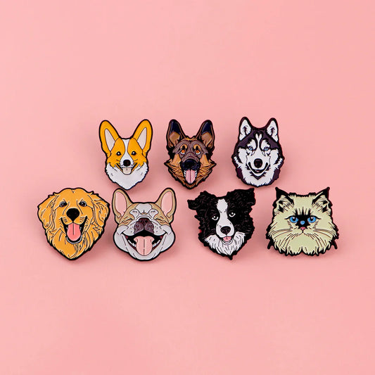 Kawaii Golden Retriever Enamel Pin Brooch Jewelry Accessories Gifts