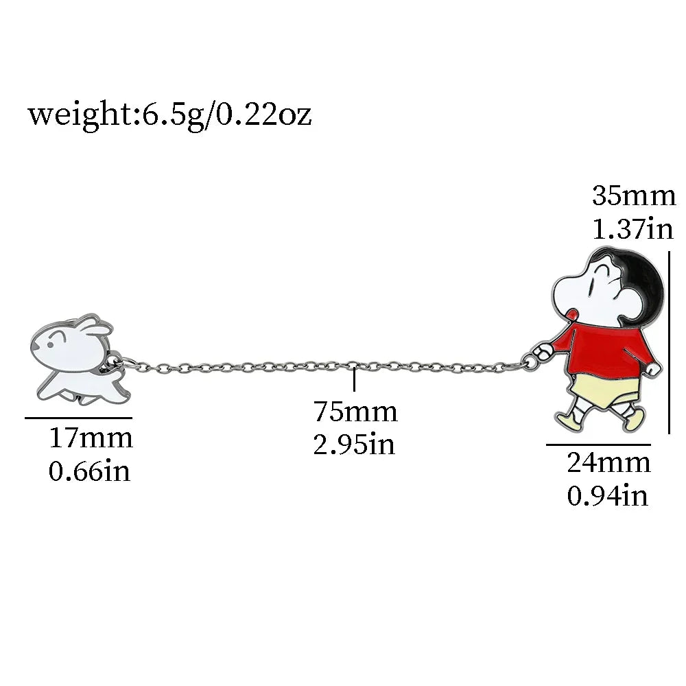 Crayon Shin-Chan Enamel Badge Dog Brooch Anime Plush Cosplay Gifts