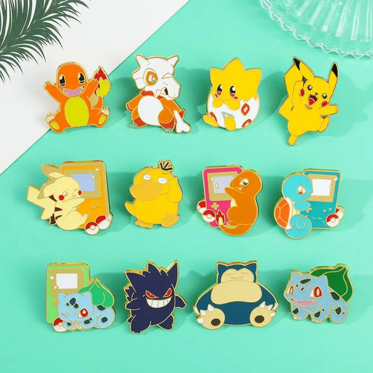 Pikachu Anime Metal Enamel Brooch Badge for Backpack, Clothing, Lapel, Jacket, Jeans Accessories