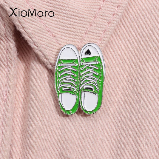 Cartoon Canvas Shoes Cowboy Boot Enamel Pin Sneaker Brooch Lapel Badge Jewelry Accessories