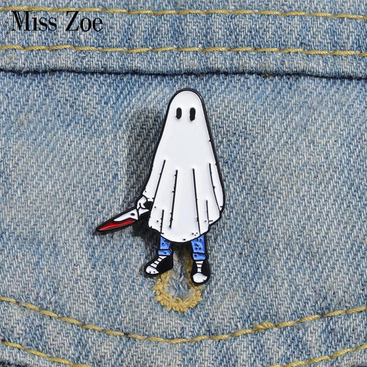 Halloween Ghost Enamel Pins Trick or Treat Brooches Lapel Badges Gothic Jewelry Gift