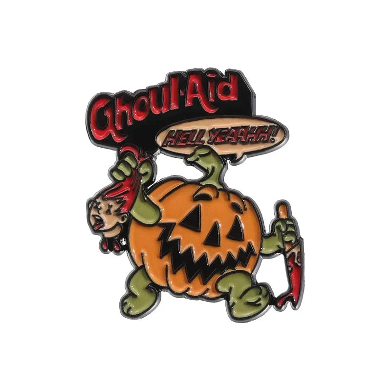 Halloween Skull Pumpkin Enamel Pins Gothic Brooches Lapel Hat Badges Jewelry Accessories