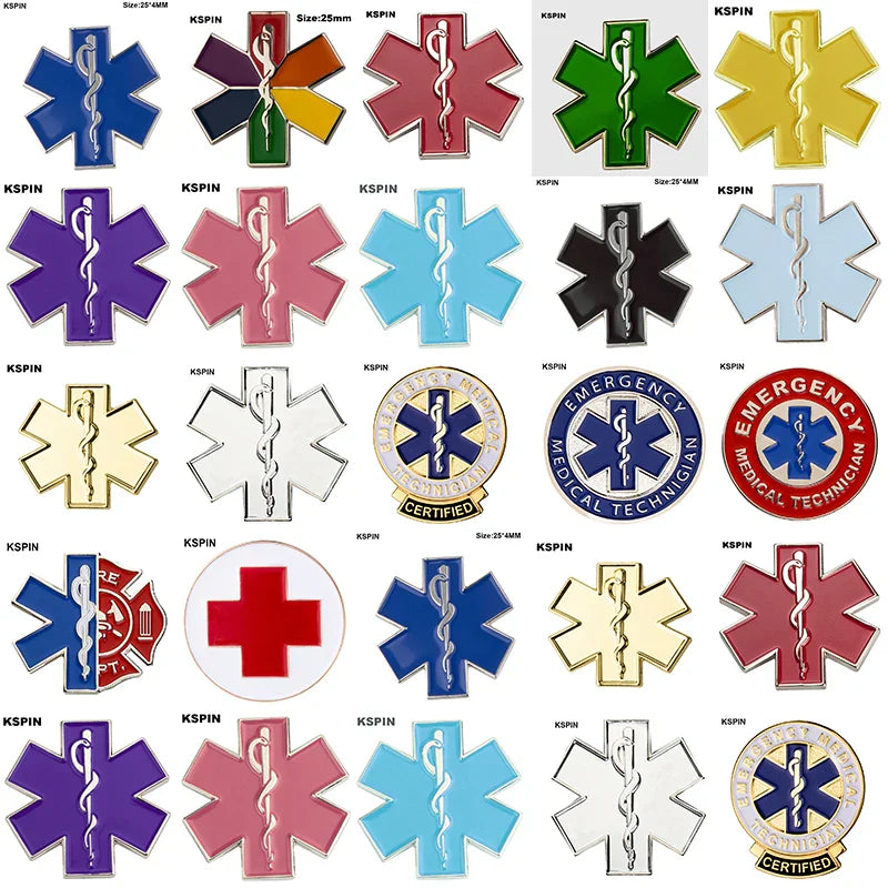 Star of Life Nursing Ambulance Lapel Pin EMT EMS Blue Enamel Badge XY0573