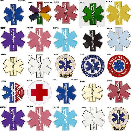 Star of Life Nursing Ambulance Lapel Pin EMT EMS Blue Enamel Badge XY0573