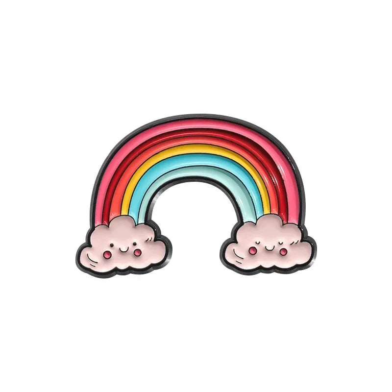 Rainbow Cat Cloud Enamel Pins Brooch Lapel Badge Jewelry Gift