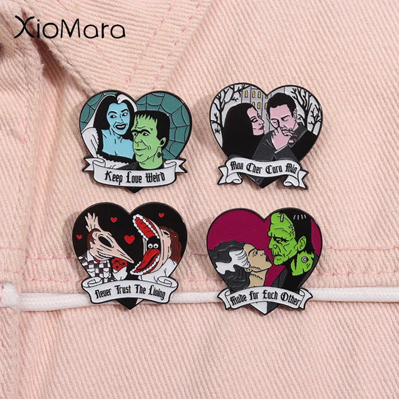 Horror Movie Enamel Pin Ghost Bride Villain Halloween Heart Brooch Lapel Badge Gift