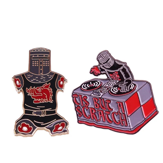 Enamel Pins Black Knight Robot Brooch DJ Badge Hat Lapel Jewelry Wholesale