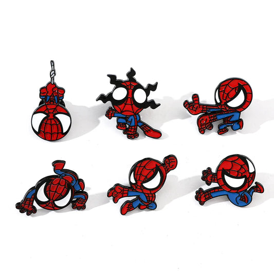 Spider-Man Enamel Pin Set - Metal Brooch Jewelry for Backpack & Clothing