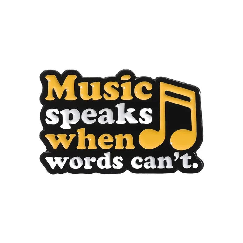 Music Enamel Pins: "Music Is My Pain Killer" & "Music Is The Answer" Brooches - Backpack Lapel Badges Gift