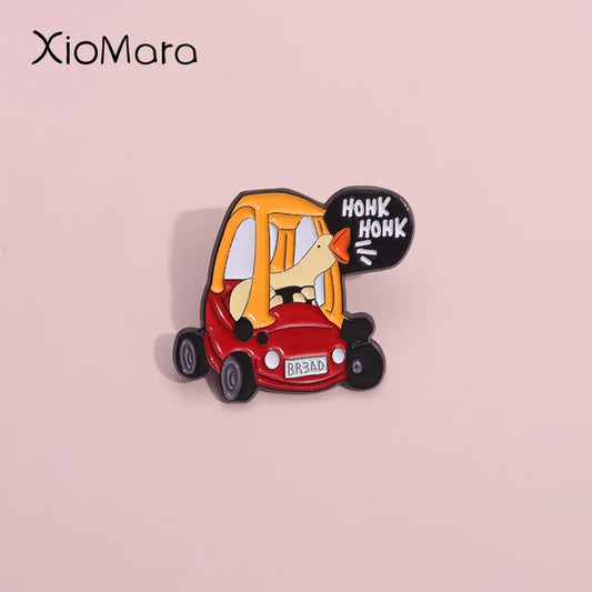 Dementia Goose Enamel Pins Cartoon Brooches Lapel Badges Humor Jewelry Gift