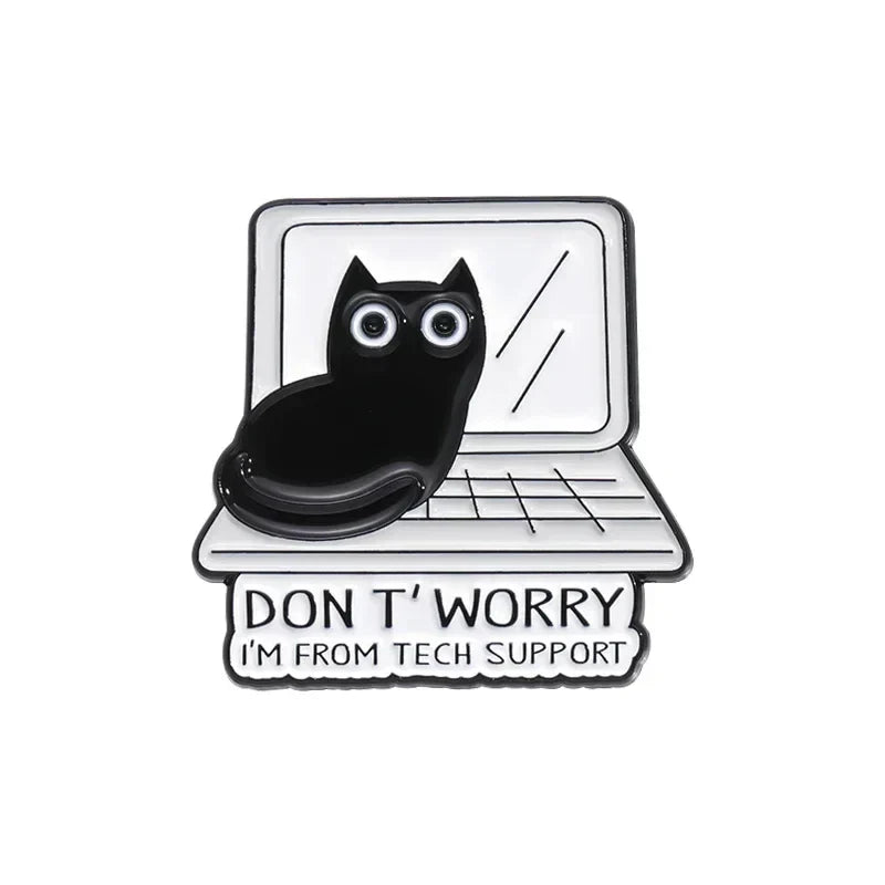 PURRGRAMMER Cat Enamel Pin Computer Brooch Lapel Badge Funny Gift