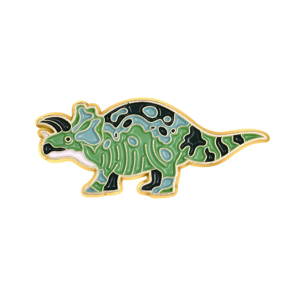 Dinosaur Enamel Pin Cartoon Brooch Badge for Bags Jeans Hoodies Lapel Jewelry Kids Gift
