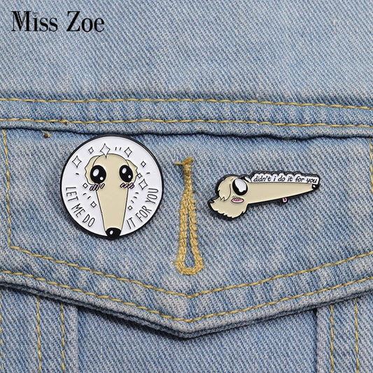 Long Nose Dog Enamel Pins Brooches Lapel Badges Cartoon Animal Jewelry Gift
