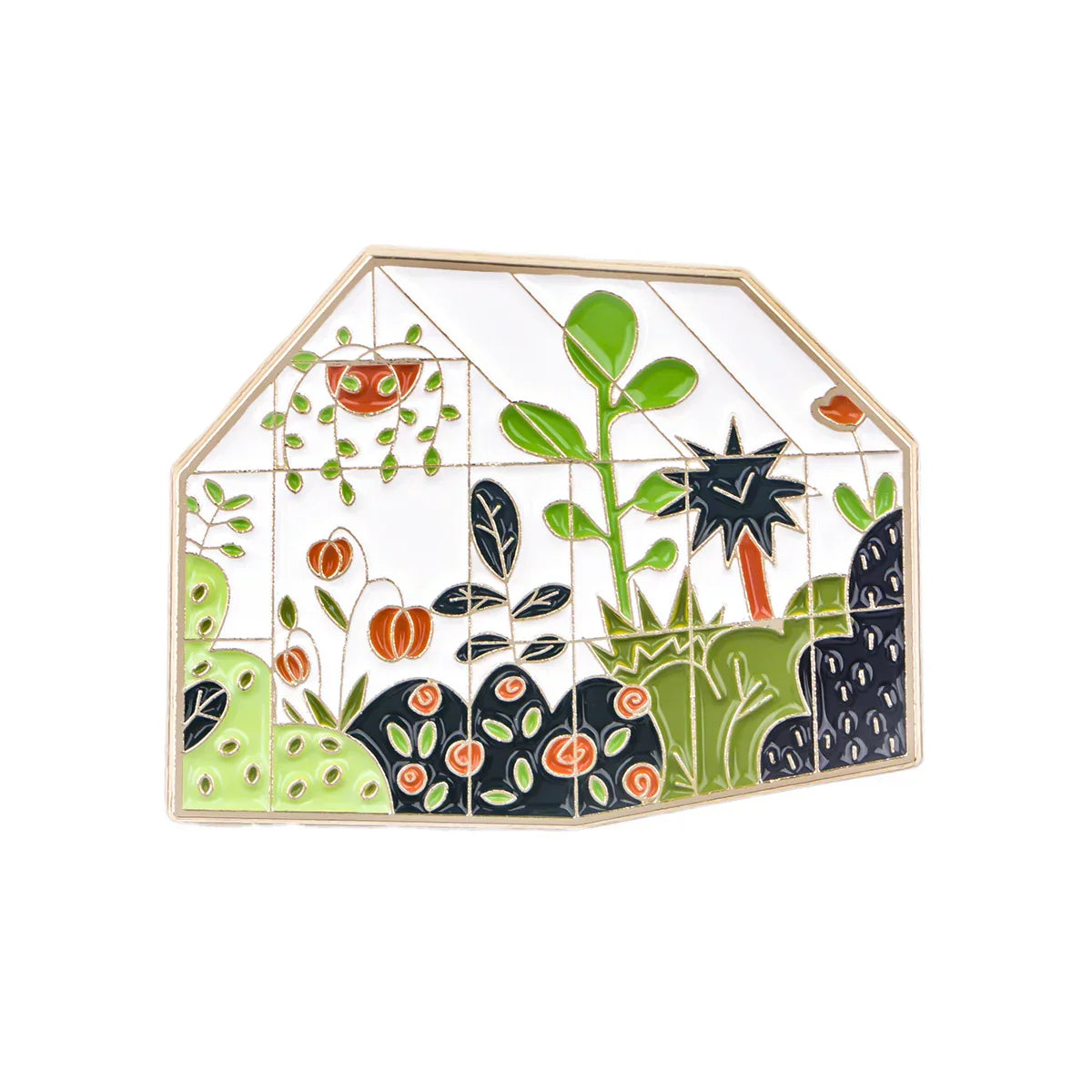 Greenhouse Flower Enamel Pins Brooches Lapel Badge Jewelry Gift
