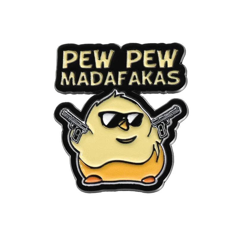 Pew Pew Madafakas Duck Enamel Pin Brooch Lapel Badge Gift