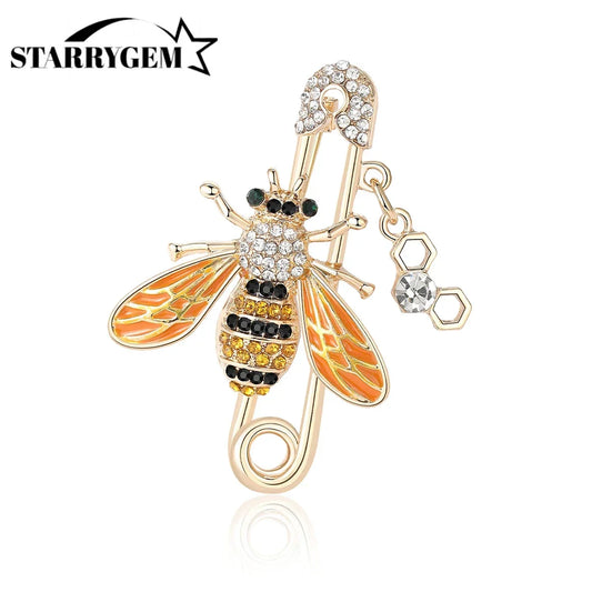 Rhinestone Bee Brooch Enamel Insect Pin Gift Accessory