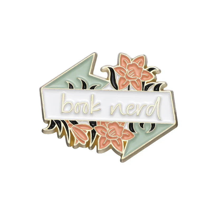 Custom Bookworm Enamel Pins Reading Brooch Lapel Badges Backpack Jewelry Gift Wholesale