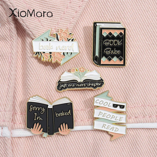 Book Enamel Pin - Just One More Chapter Brooch for Readers