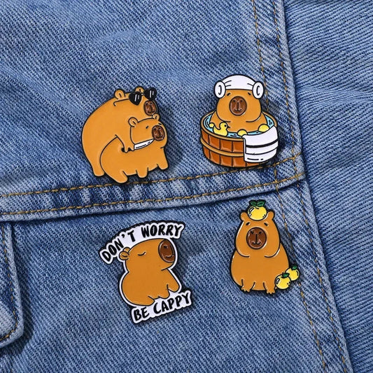 Capybara Enamel Brooch Pin Badge Lapel Hat Backpack Accessory