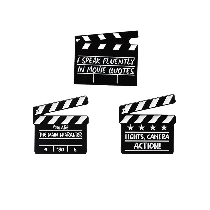 Movie Scene Clapper Board Enamel Pin Brooch Badge Jewelry Gift