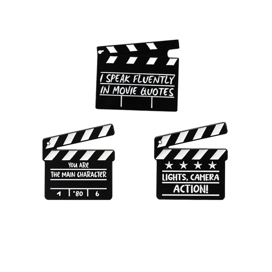 Movie Scene Clapper Board Enamel Pin Brooch Badge Jewelry Gift