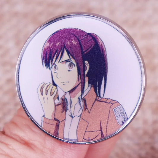 Attack on Titan Sasha Enamel Pin Anime Brooch Otaku Gift