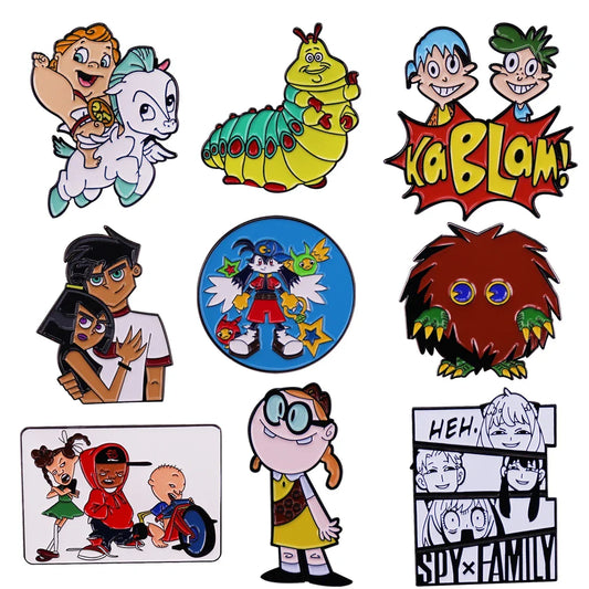 Vintage Cute Enamel Lapel Pins for Backpacks Anime Cartoon Brooches Jewelry Gifts