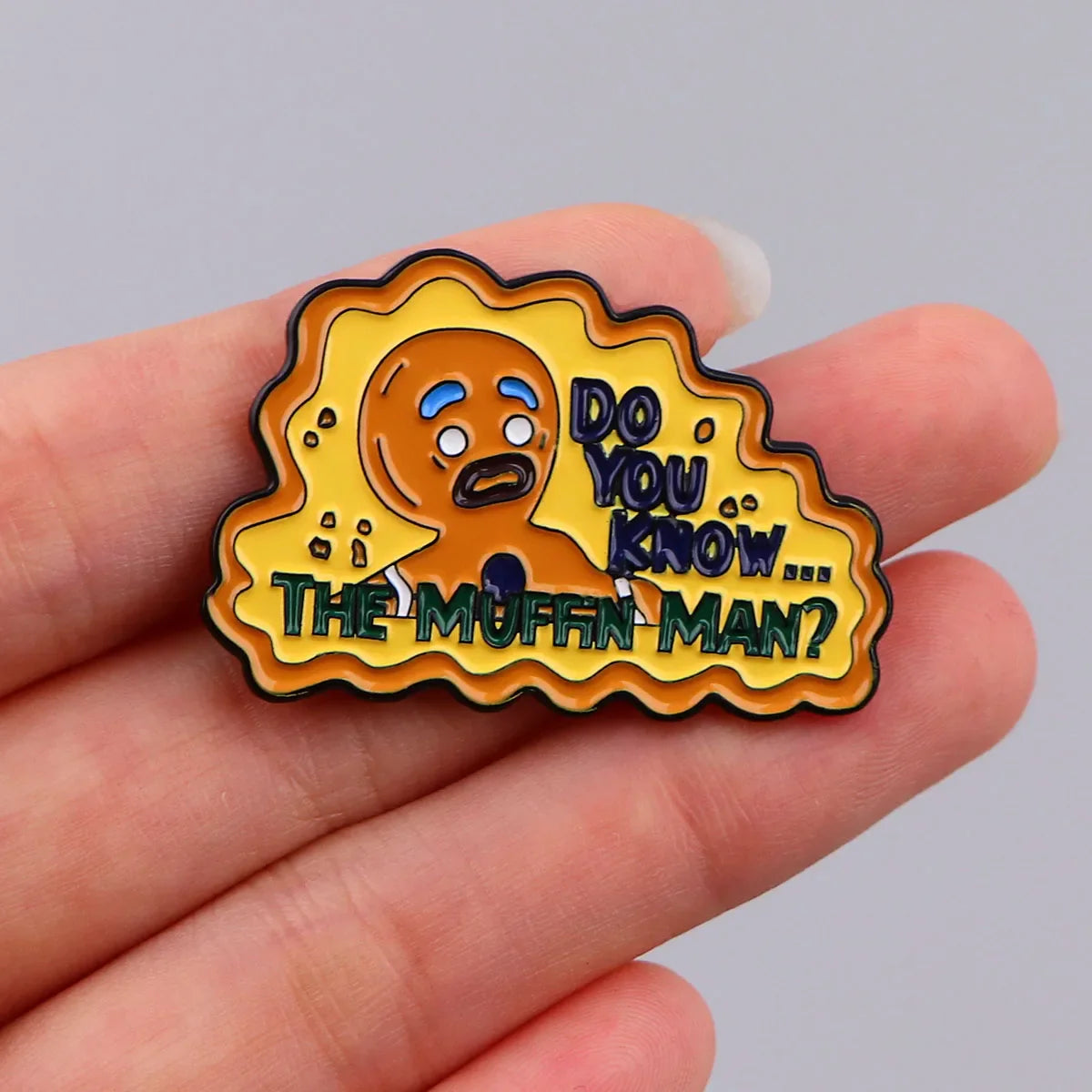Gingerbread Man Enamel Pin Brooch Orange Metal Jewelry Kids Gifts