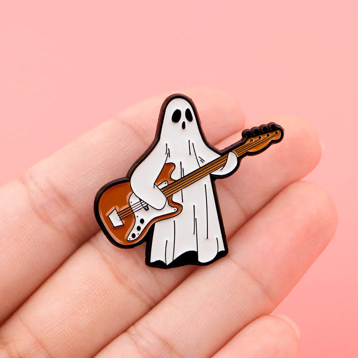 Ghost Guitar Enamel Pin Halloween Brooch Badge Jewelry Gift