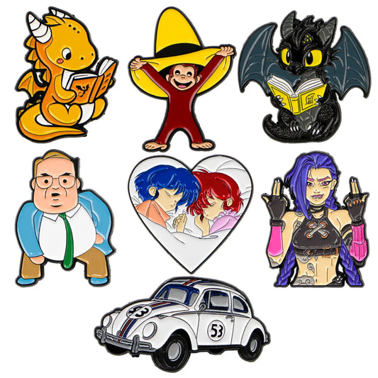 Dragon Anime Girl Enamel Pin Lapel Badge Backpack Accessories Fashion Jewelry Gifts