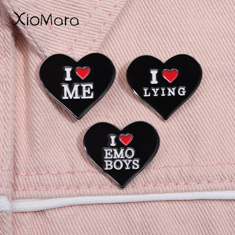 Emo Boys Enamel Pin Humor Brooch Lapel Badge Valentine's Gift