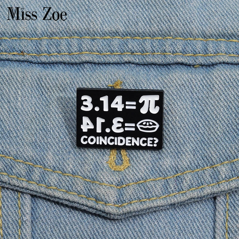 Funny Math Pi Enamel Pins Brooches Lapel Badges Science Jewelry Gift